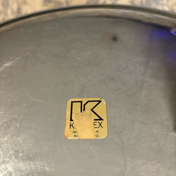 VTG MCM Kromex Chrome Round Serving Platter with Gold-Toned Handles - Picture 9 of 9